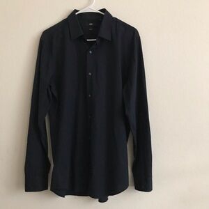 Uniqlo Navy Blue Button Down Shirt
